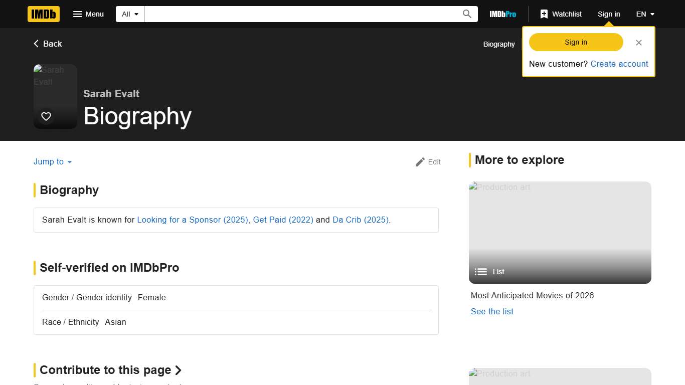 Sarah Evalt - Biography - IMDb